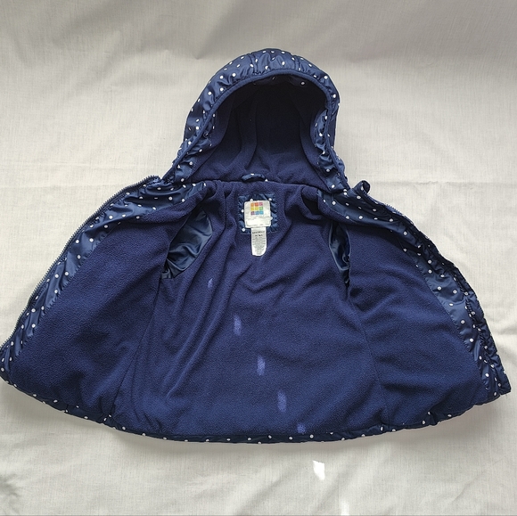 Healthtex Girl's Toddler Puffer Jacket - Blue w/White Polka Dots - Size 4T - Picture 5 of 8